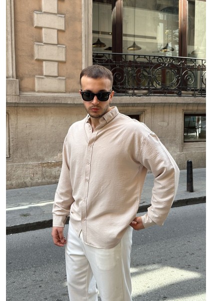 Zoro Erkek Extra Soft Keten Görünümlü Gömlek Uzun Kollu, Hafif Dokulu modelleri