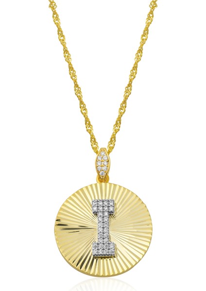 Kadın 925 Ayar Zirkon Taşlı Kişiye Özel Harf Kolye (I) fırsatları