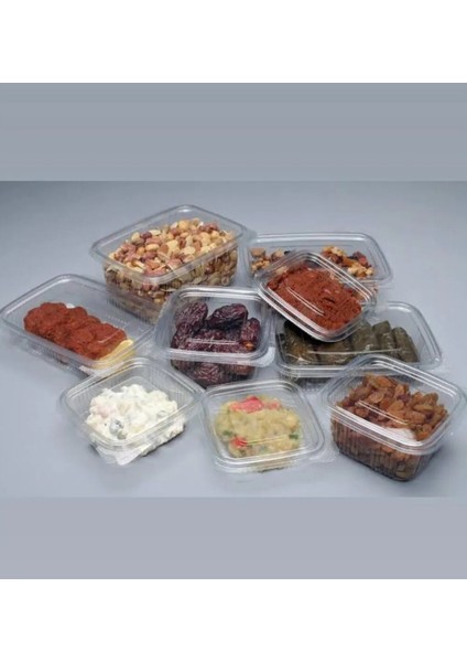 Plastik Sızdırmaz Kap 250 gr cc Kullan At Tek Kullanımlık Plastik Kapaklı Kase 50 Adet modelleri