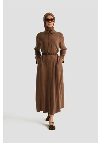 Önü Işlemeli Elbise 259028 Açık Kahve fiyatları