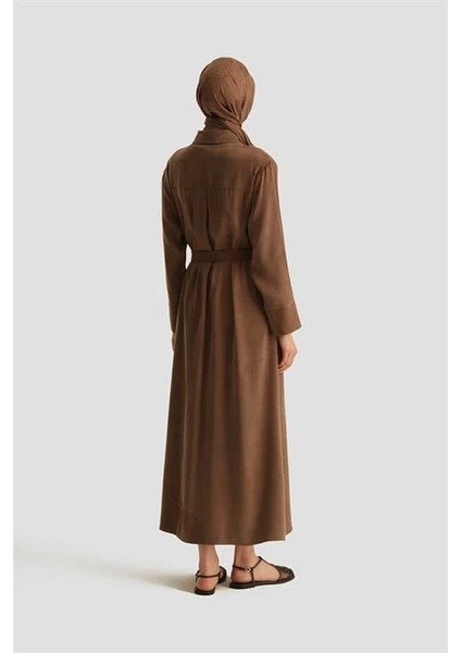Önü Işlemeli Elbise 259028 Açık Kahve indirimleri