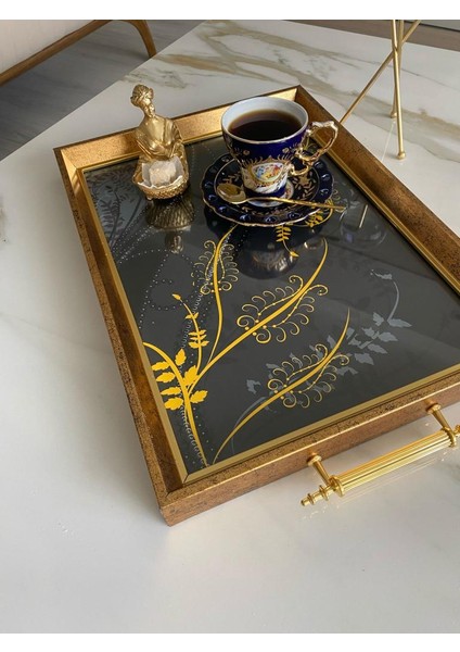 Desenli Çay Tepsisi ,lüx Çay Tepsisi,sunum Tepsisi modelleri