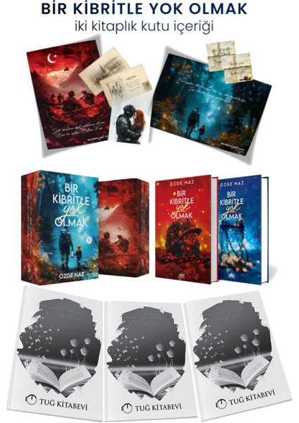 Bir Kibritle Yok Olmak Hediyeli Özel Kutu Ciltli Özge Naz 1 ve 2. Kitap + Hediyeli