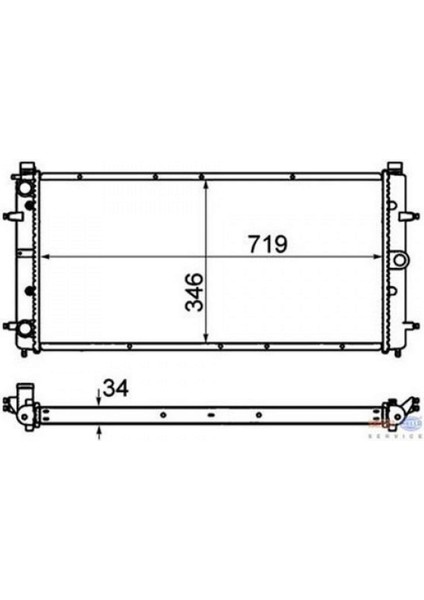 Radyatör Transporter T4 2.4-2.5 Tdi(Ac+Klimasiz+Mek+Otom) (719X346X34) Gnzrz