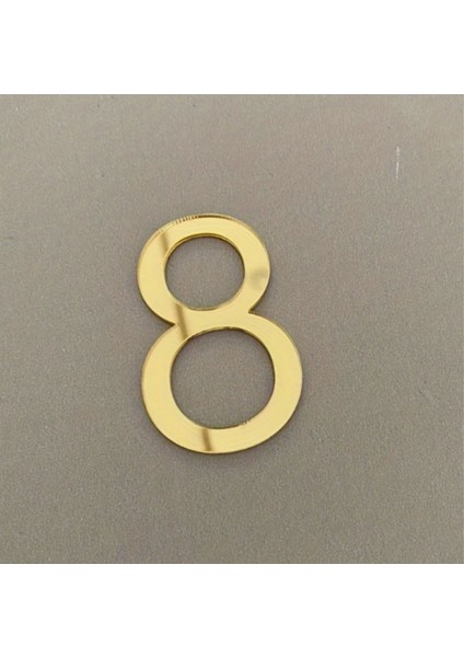 Daire Numarası 1 mm Gold Ayna Pleksi Yapışkanlı No -8 SEKİZ