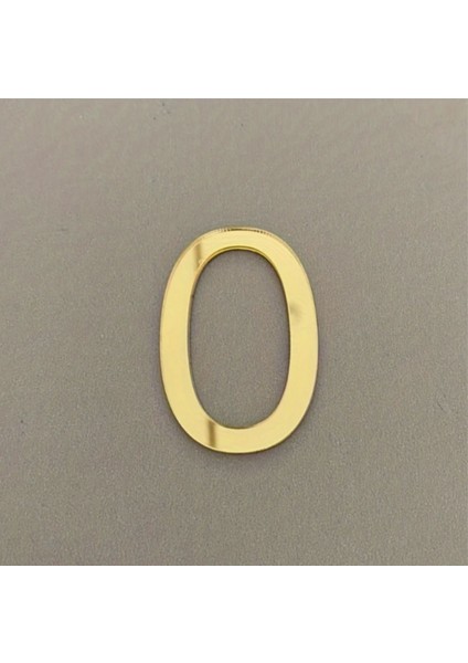 Kapı Daire Numarası 1 mm Gold Ayna Pleksi Yapışkanlı No - 0 Sıfır