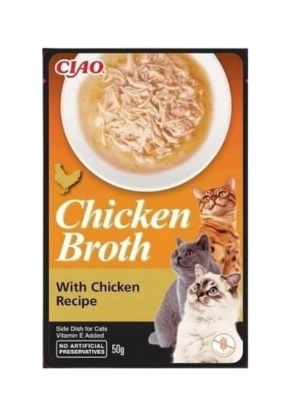 Inaba Ciao Chicken Broth Tavuk Sulu ve Tavuklu Kedi Çorbası 50 gr