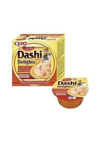 Inaba Ciao Dashi Delights Tavuklu Ton ve Somon Balıklı Kedi Çorbası 70 gr
