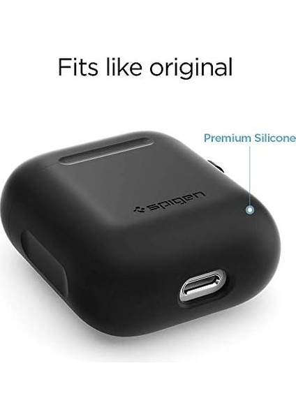 Airpods (2. Nesil) / (1.nesil) Kılıf Silicone Fit (Silikon) Black - 066CS24808