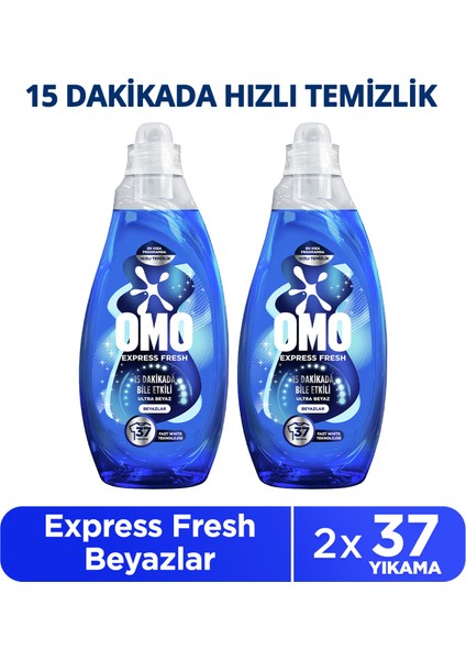 Express Fresh Ultra Beyaz Sıvı Çamaşır Deterjanı 1480 ml X2