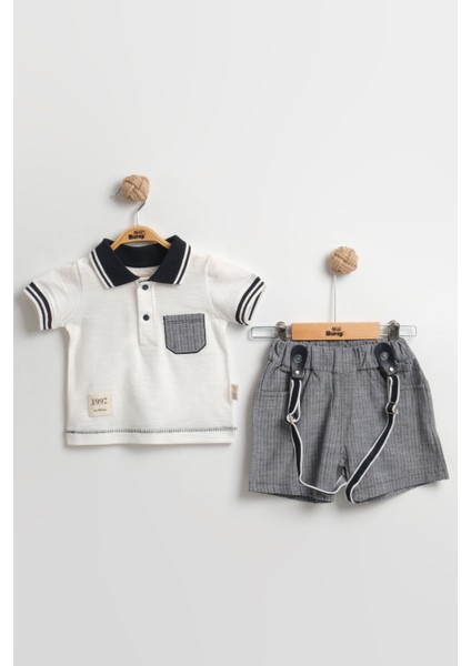 Lacost Tarz Askılı Erkek Bebek Şortlu Yazlık Takım 9-12-18 Ay - %100 Organik Pamuk