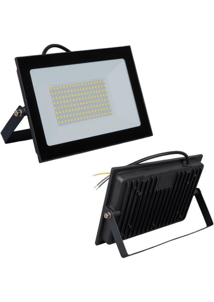 PM-22572 100 Watt - 220 Volt 6500K IP66 150* Işık Açısı Siyah Slim Kasa Beyaz LED Projektör