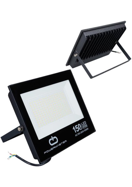 PM-22586 150 Watt - 220 Volt 6500K IP66 150* Işık Açısı Siyah Slim Kasa Beyaz LED Projektör