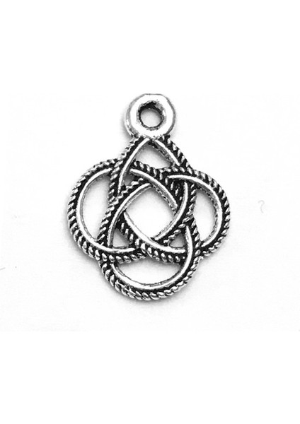 Takı Yapımı 4 Adet 925 Ayar Gümüş Yonca Sembolü Charm 15 mm 2.40 Gram No. 6940