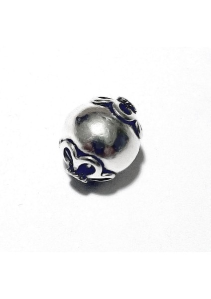 Takı Yapımı 2 Adet 925 Ayar Desenli Gümüş Top Boncuk 13 mm 3.60 Gram No. 6477