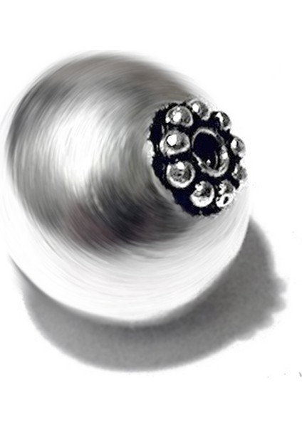 Takı Yapımı 925 Ayar Desenli Gümüş Top Boncuk 15 mm 2,70 Gram No. 6470