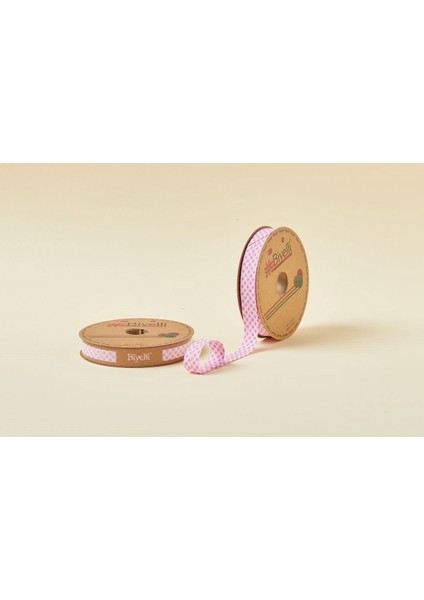 Ekoseli Katlı E02 Pembe 2 cm 25 Metre %65 Koton %35 Polyester