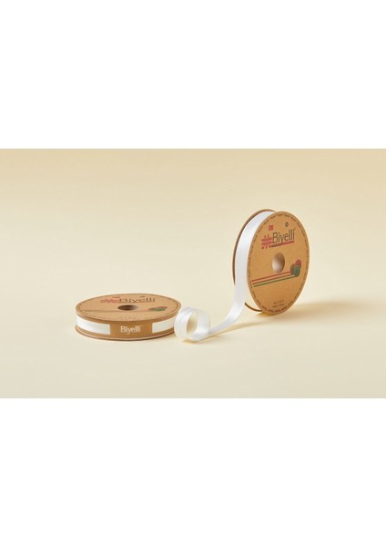 Saten Katlı 001 Beyaz 2 cm 25 Metre %100 Polyester