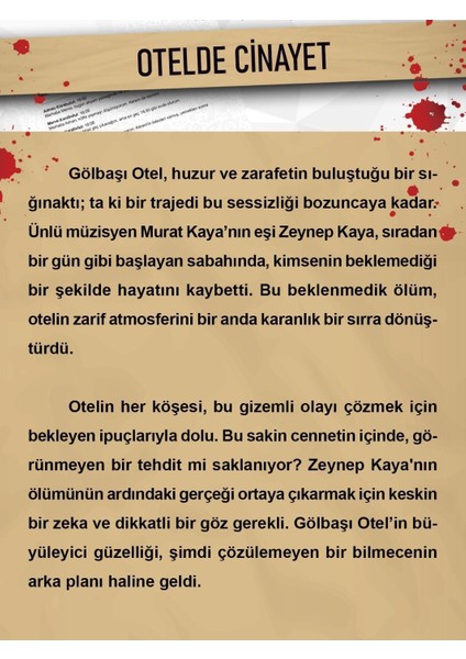 Dedektif Vaka Çözme Oyunu Otel Cinayeti Zeynep Kaya Dosyası fiyatları