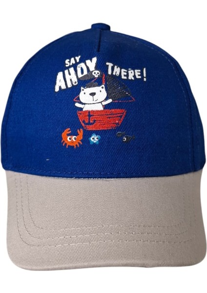 Spteks Kitti 1-3 Yaş Erkek Çocuk Sax Renk Baskı Figürlü Yazlık Şapka