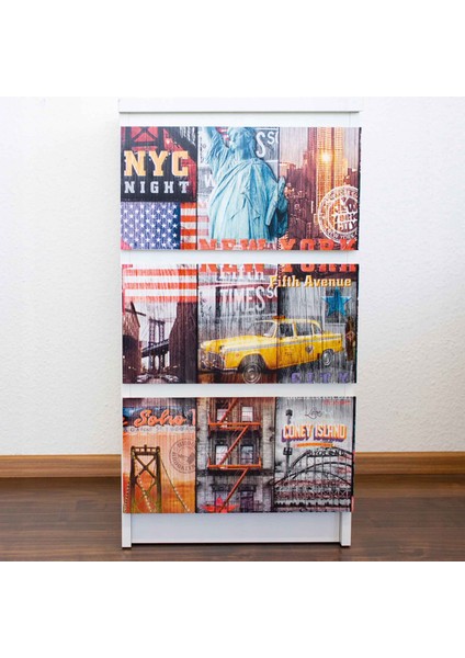 276-0661 New York Pop Art Desen Yapışkanlı Folyo ( 45 cm x 2 mt )