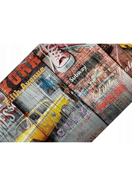 276-0661 New York Pop Art Desen Yapışkanlı Folyo ( 45 cm x 2 mt )