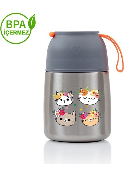 Kedi 450ML Bebek Mama Saklama Termosu Vakumlu Çift Taraflı Termos