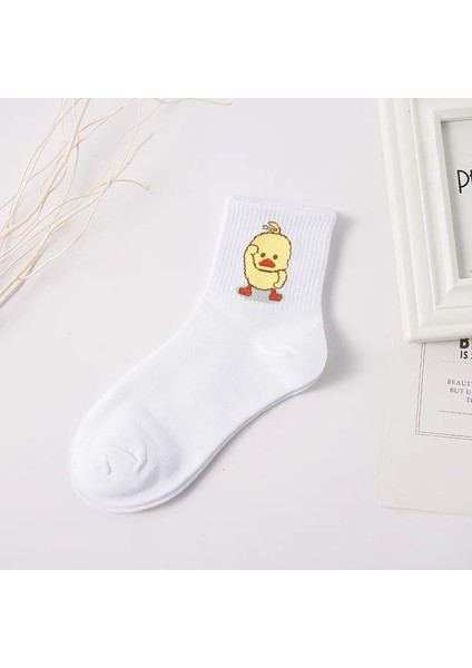 5’li Ekonomik Paket Civciv Desenli Tenis Çorap Set