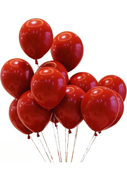 Metalik Balon Kırmızı 10 Adet