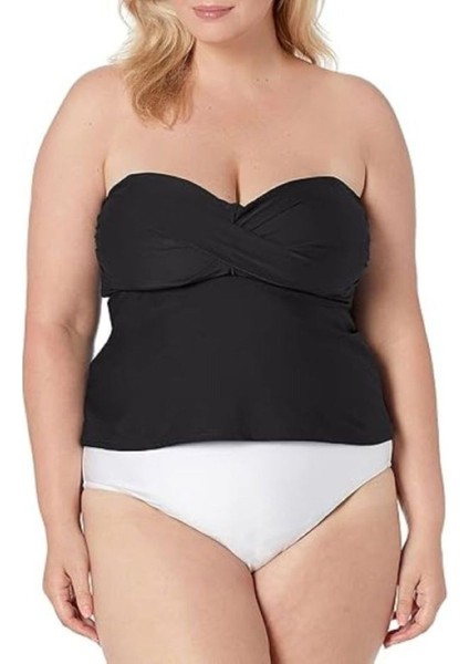 Kadın Twist Ön Bandeau Tankini Mayo Tankini Üst
