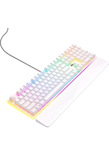 RK918 Red Switch Beyaz Pbt Rgb Kablolu Us Gaming Mekanik Klavye