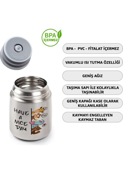 450ML Bebek Mama Saklama Termosu Vakumlu Çift Taraflı Termos modelleri