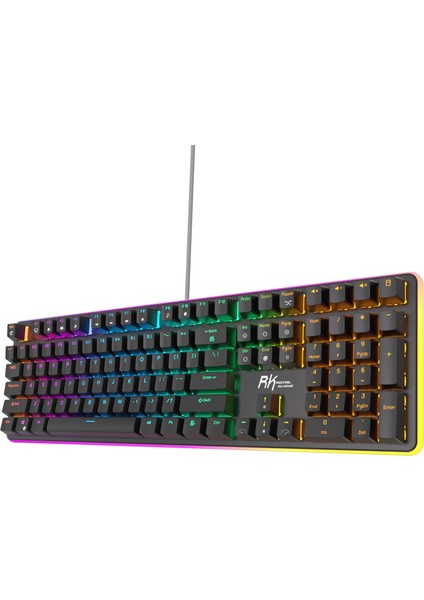 RK918 Red Switch Siyah Pbt Rgb Kablolu Us Gaming Mekanik Klavye