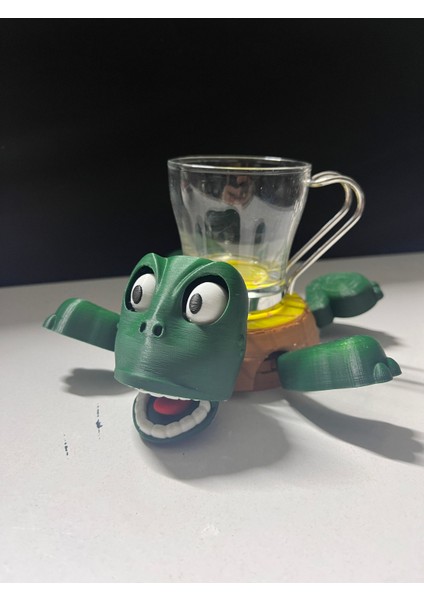 Sevimli Kaplumbağa Şeklinde 3D Tasarım Bardak Altlığı | Eğlenceli Dekoratif Bardaklık fiyatları