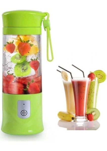 Taşınabilir Yeşil Şarjlı Portatif El Blenderi 380 ml