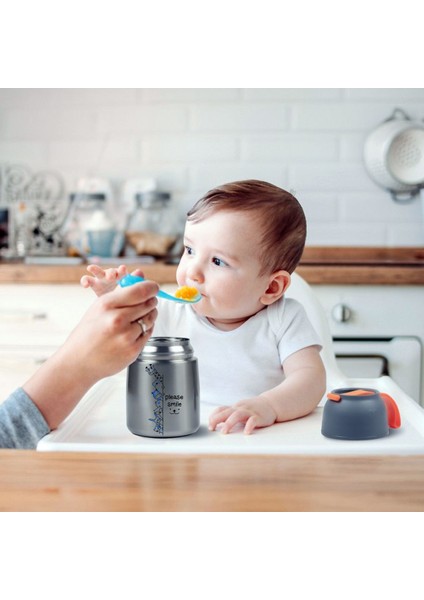 Mavi Hayvan 450ML Bebek Mama Saklama Termosu Vakumlu Çift Taraflı Termos indirimleri