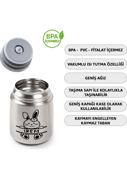 Kişiye Özel 450ML Bebek Mama Saklama Termosu Vakumlu Çift Taraflı Termos modelleri