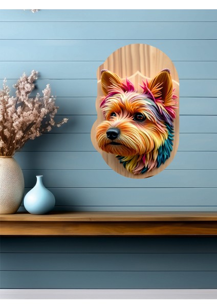 12 x 18 cm 3D Görünümlü Köpek V2 Mdf Duvar Dekoratif