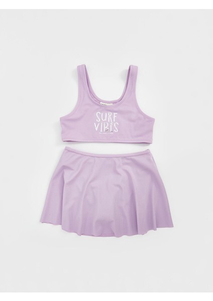Lcw Kids Hızlı Kuruyan Uv Korumalı Kız Çocuk Etekli Bikini (S5)