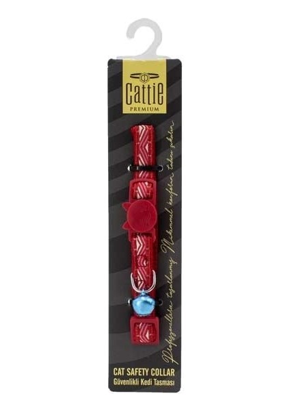 Cattie Desenli Kedi Boyun Tasması Kırmızı 1X15-25 cm - Petshopundan