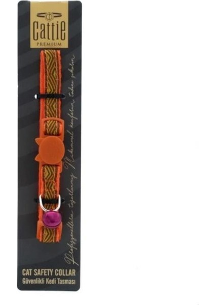 Cattie Desenli Kedi Boyun Tasması Turuncu 1X15-25 cm - Petshopundan