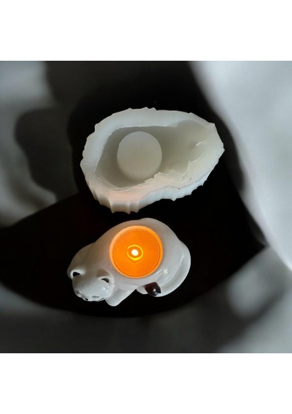 Uyuklayan Kedi Tealight Mumluk Silikon Kalıp indirimleri
