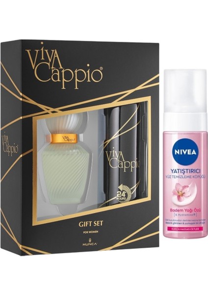 Classic Kadın Parfüm Seti – Edt Parfüm 60 ml Deodorant 150 ml - Nıvea Yüz Temizleme Köpüğü 150 ml
