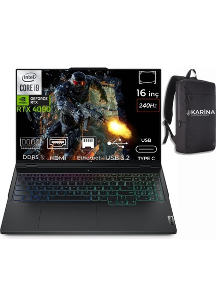 Legion Pro 7 Intel Core I9 14900HX 83DE002XTR-046 48GB 4tb RTX4090 16 GB Windows 11 Pro 16" Taşınabilir Bilgisayar