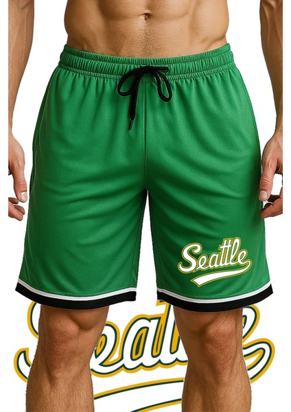Cepli Seattle Baskılı Basketbol Şortu Spor Şort