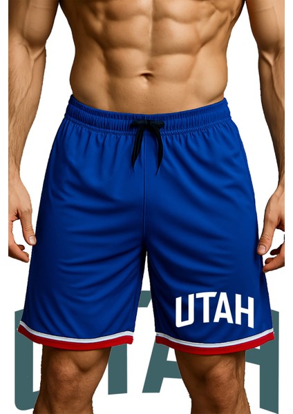 Cepli Utah Baskılı Basketbol Şortu Spor Şort