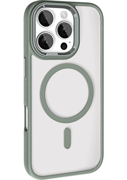 Apple iPhone 16 Pro Max ile Uyumlu Kılıf Titanyum Gri Delexo Kablosuz Şarj Özellikli Kapak (Apple iPhone 16 Pro Max ile Uyumlu, Titanyum Gri)