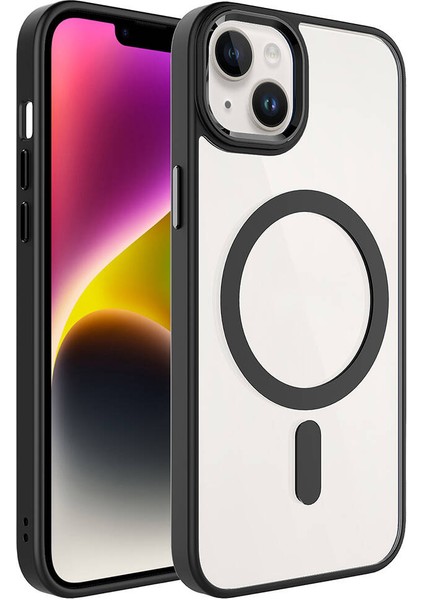 Apple iPhone 13 ile Uyumlu Kılıf Siyah Delexo Kablosuz Şarj Özellikli Kapak (Apple iPhone 13 ile Uyumlu, Siyah)
