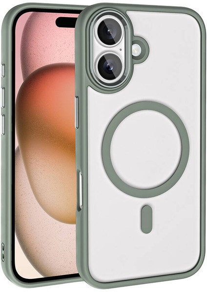 Apple iPhone 16 ile Uyumlu Kılıf Titanyum Gri Delexo Kablosuz Şarj Özellikli Kapak (Apple iPhone 16 ile Uyumlu, Titanyum Gri)