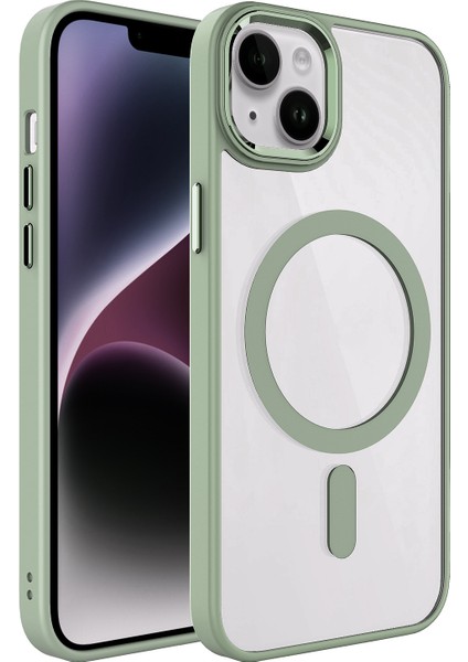 Apple iPhone 14 ile Uyumlu Kılıf Yeşil Delexo Kablosuz Şarj Özellikli Kapak (Apple iPhone 14 ile Uyumlu, Yeşil)